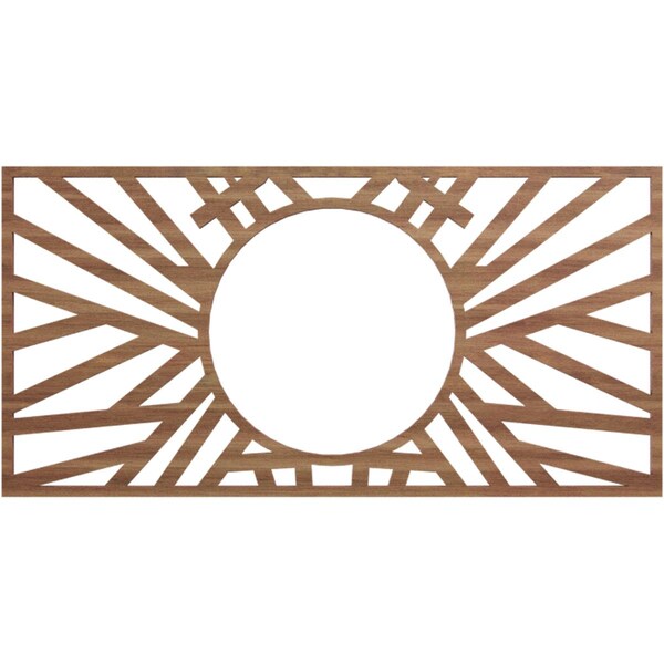Ekena Millwork Hoover Wood Fretwork Pierced Ceiling Medallion, Walnut, 16"W x 8"H x 5 7/8"ID x 3/8"T CMWP16X08X0375HOWA - main